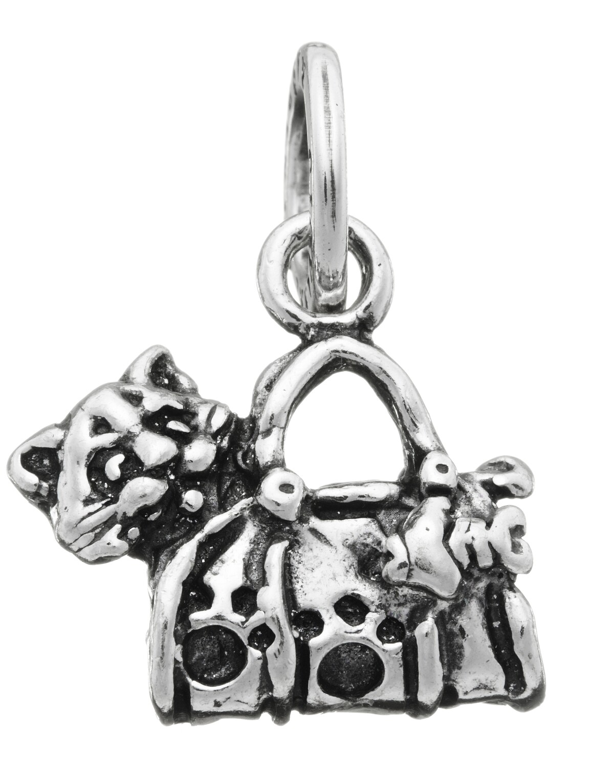 GIOVANNI RASPINI Ciondolo Charm Gatto in Borsa In Argento 925