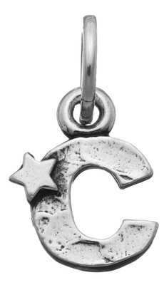 GIOVANNI RASPINI Ciondolo Charm Lettera &quot;C&quot; Con Stelle In Argento 925