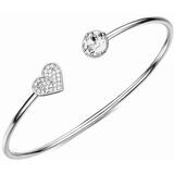 BROSWAY Bracciale Rigido Affinity con Cuore in Argento 925 con Cristallo Swarovski e Zirconi Bianchi