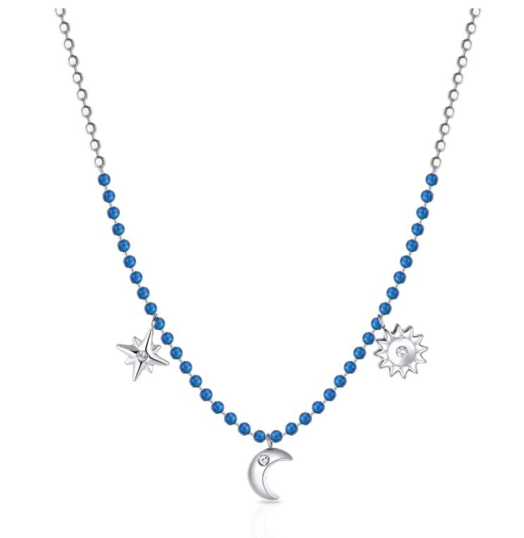 BROSWAY Collana CHANT in Acciaio e Smalto Blu