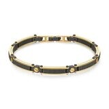 BROSWAY Bracciale BLACKLINER in Acciaio finitura Color Oro lucido e Color Gun satinato.