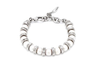 GIOVANNI RASPINI Bracciale EMMA Grande in Argento 925 con Perle Naturali