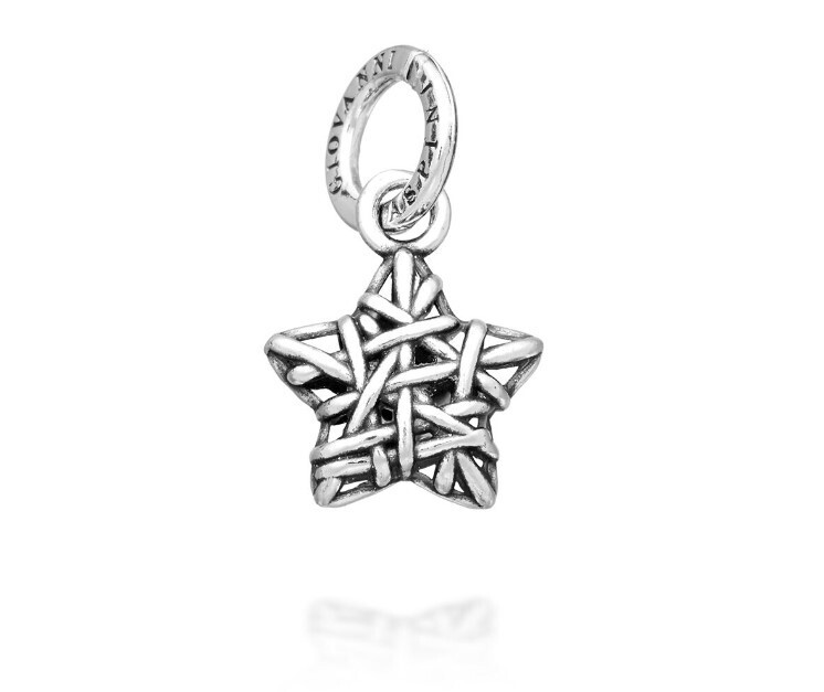 GIOVANNI RASPINI Ciondolo Charm Stella Intrecci in Argento 925