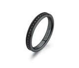 BROSWAY Anello INK in Acciaio Nero con Zirconi Neri