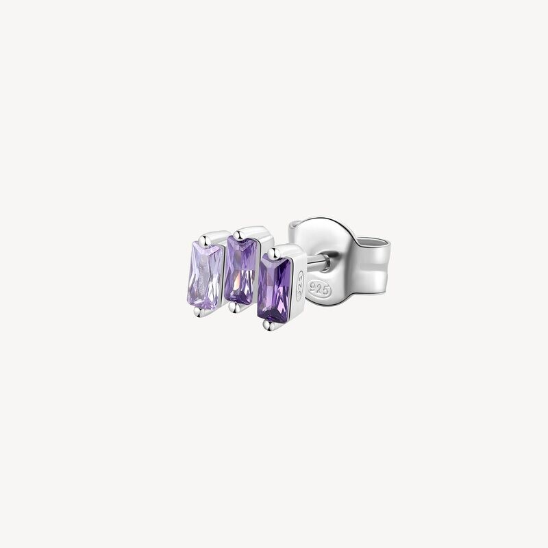 BROSWAY Orecchino Singolo FANCY in Argento 925 con Zirconi Magic Purple