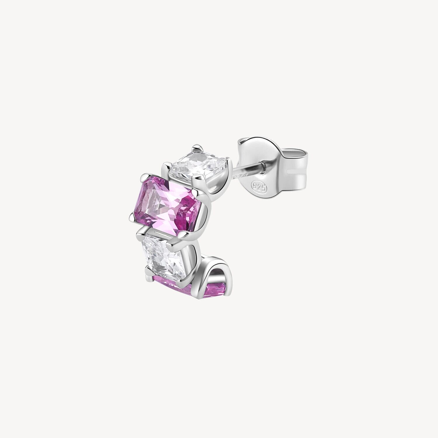 BROSWAY Orecchino Singolo FANCY in Argento 925 con Zirconi Vibrant Pink