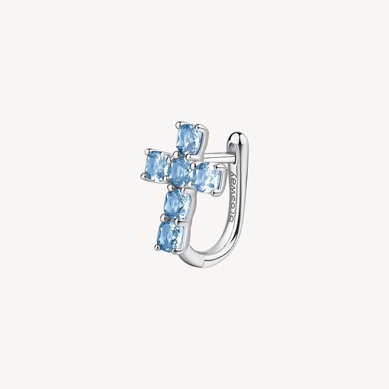 BROSWAY Orecchino SINGOLO FANCY in Argento 925 con Zirconi Cloud Light Blue