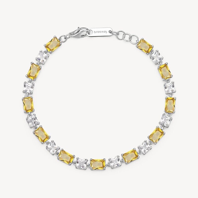 BROSWAY Bracciale FANCY Energy Yellow in Argento 925 con Zirconi Colorati