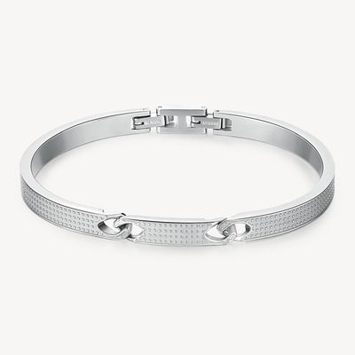 BROSWAY Bracciale Rigido BULLET in Acciaio Lucido e Sabbiato