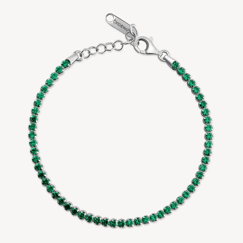 BROSWAY Bracciale Tennis FANCY in Argento 925 con Zirconi Life Green