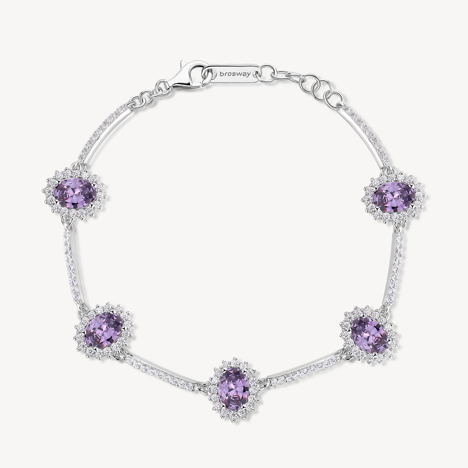 BROSWAY Bracciale FANCY in Argento 925 con Zirconi Magic Purple