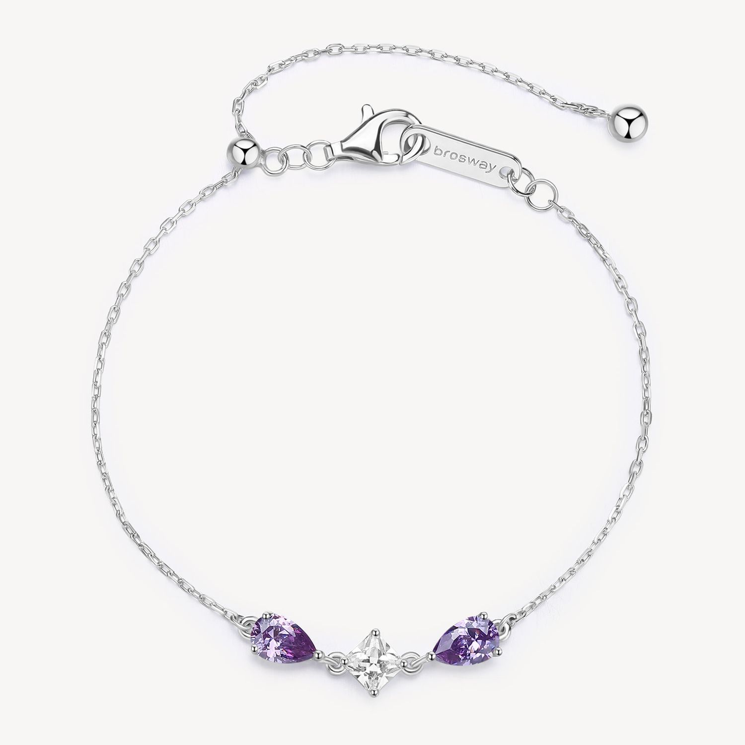 BROSWAY Bracciale FANCY in Argento 925 con Zirconi Magic Purple