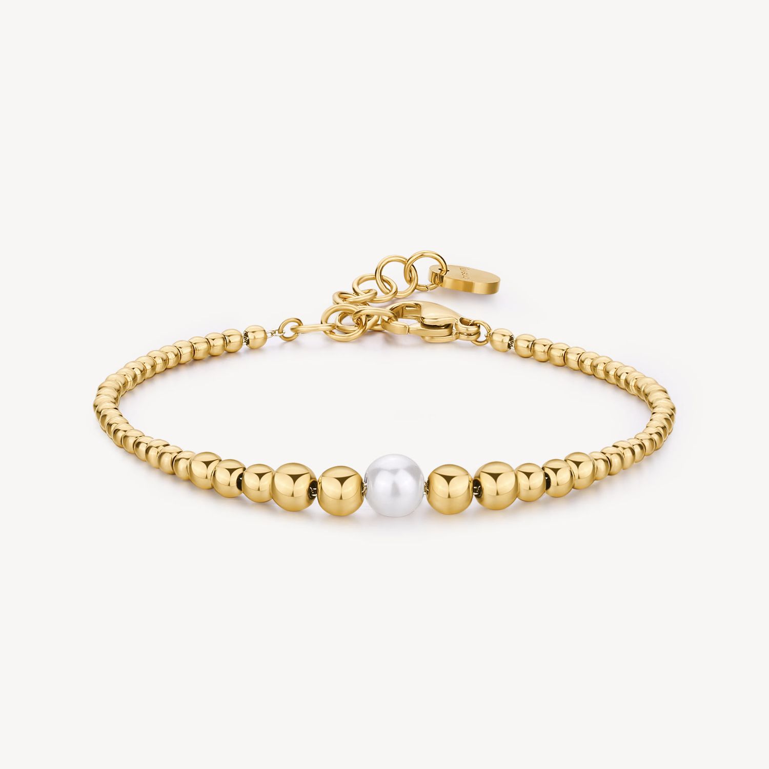 BROSWAY Bracciale PERFECT in Acciaio Dorato con Perla