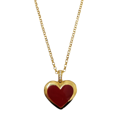 LABRIORO Collana Ciondolo Love in Argento 925 Dorato