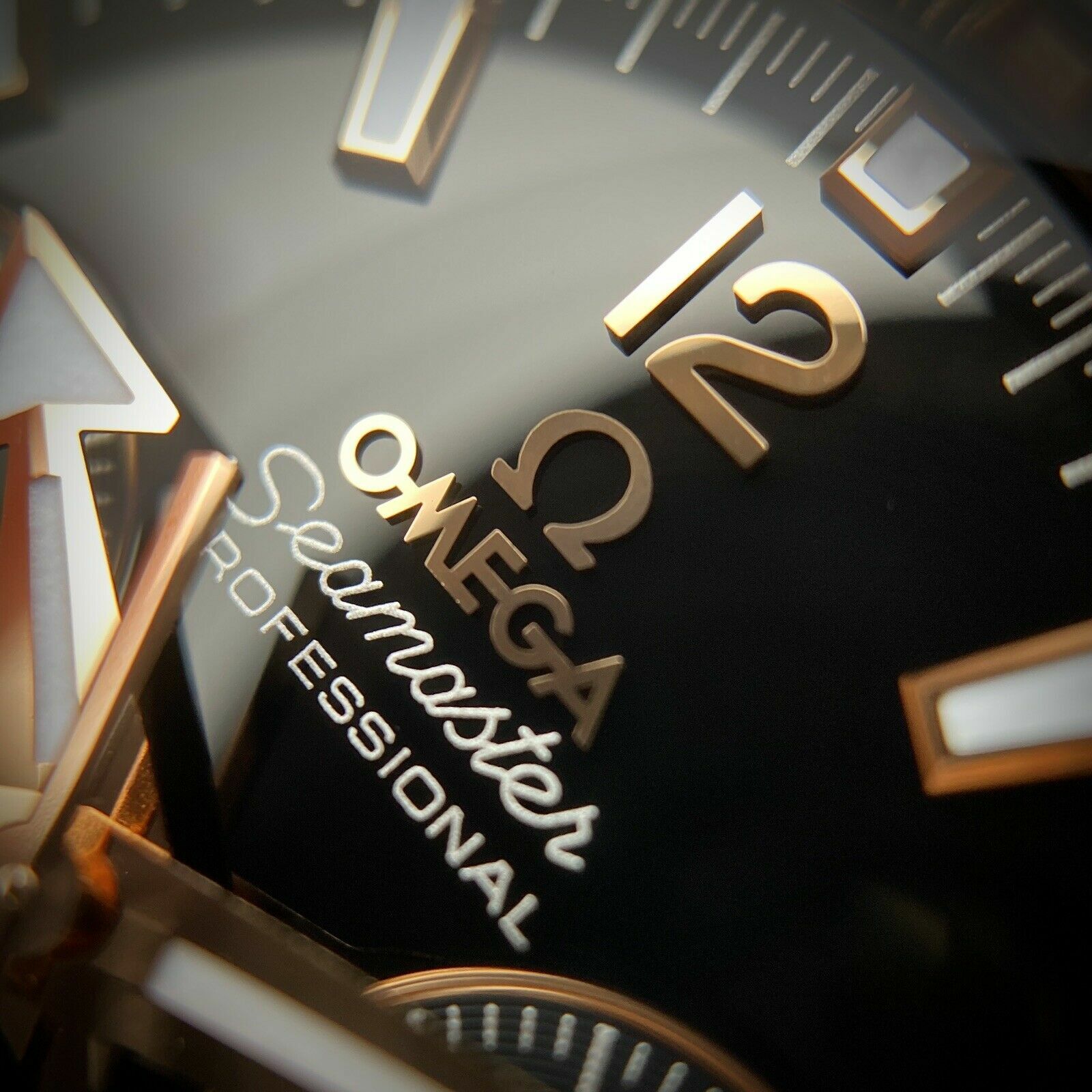 Omega Seamaster Planet Ocean Chronograph Rose Gold 46mm Black Dial Men's Watch