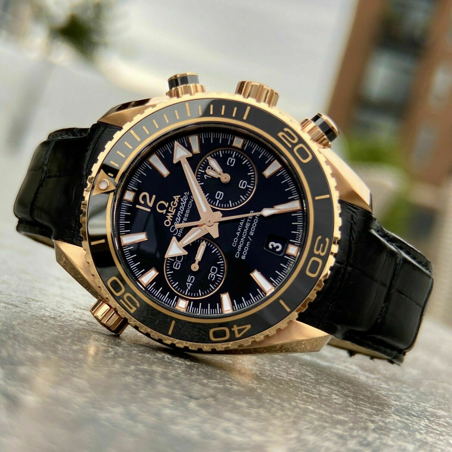 Omega Seamaster Planet Ocean Chronograph Rose Gold