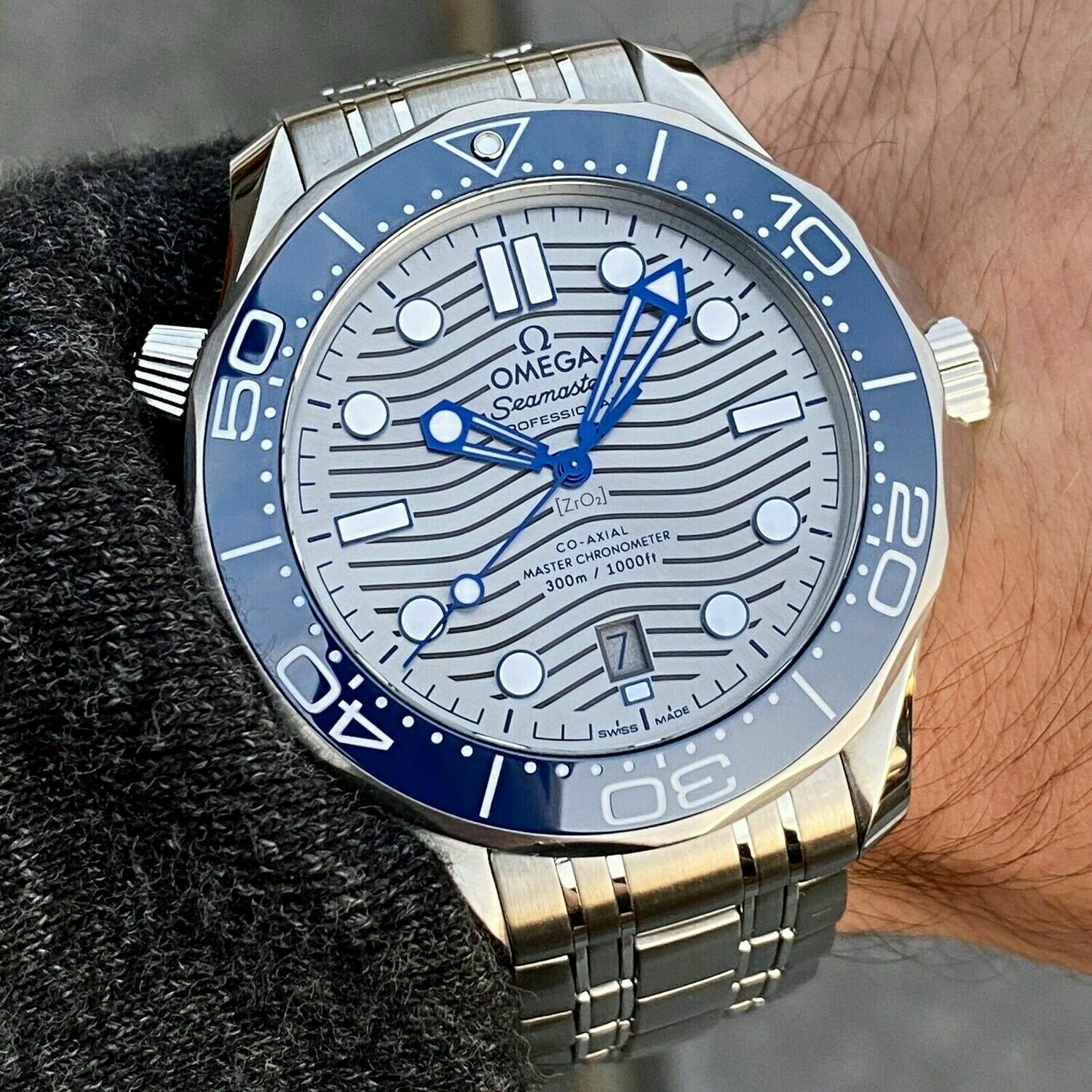 silver omega watch