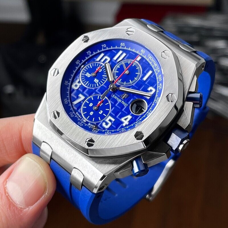 Audemars Piguet Royal Oak Offshore Indigo Blue 42mm 24670ST Men's Watch