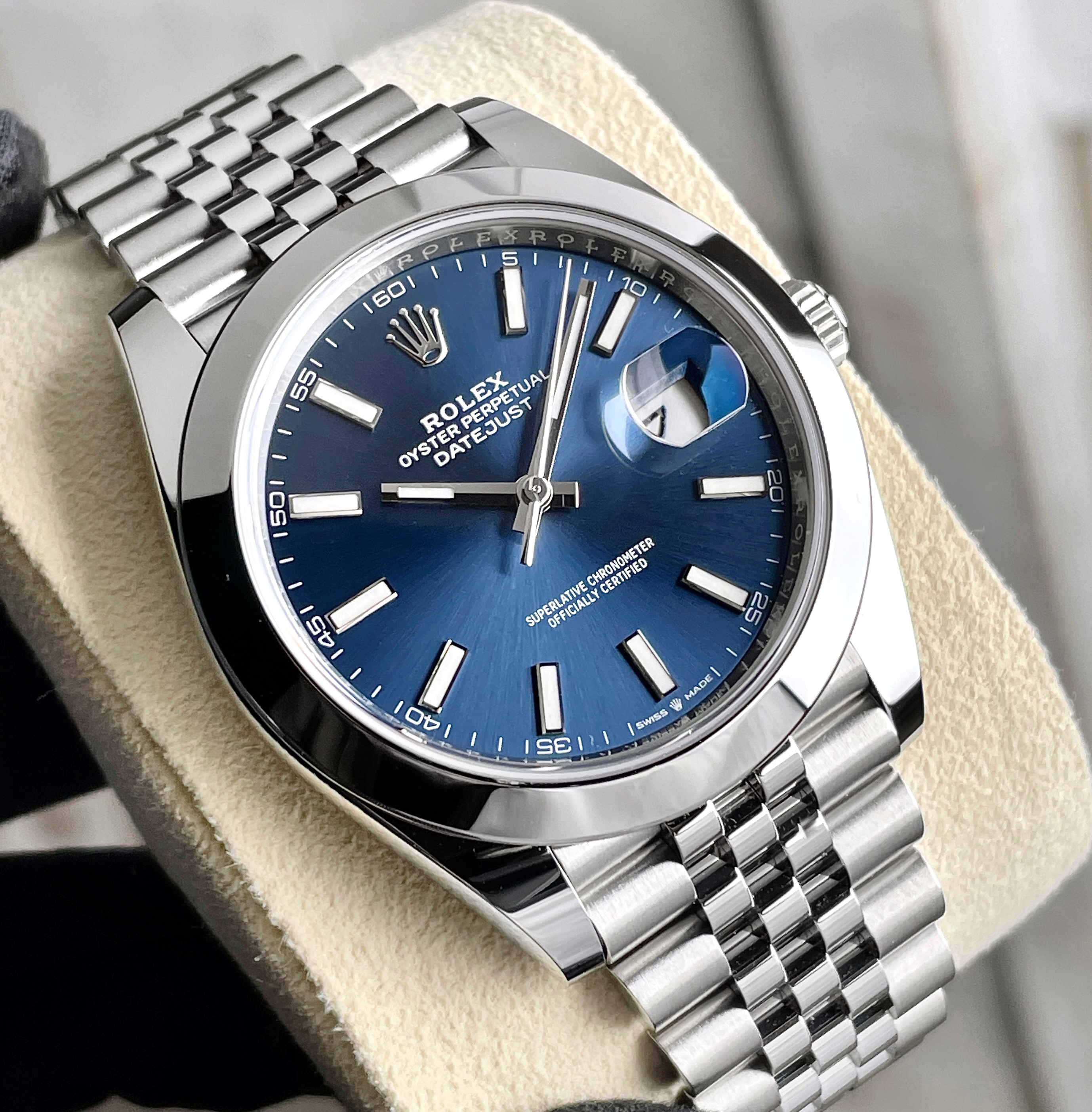 Rolex Datejust 41mm UNWORN 2022 Automatic Watch Jubilee Smooth Blue Sticks Dial