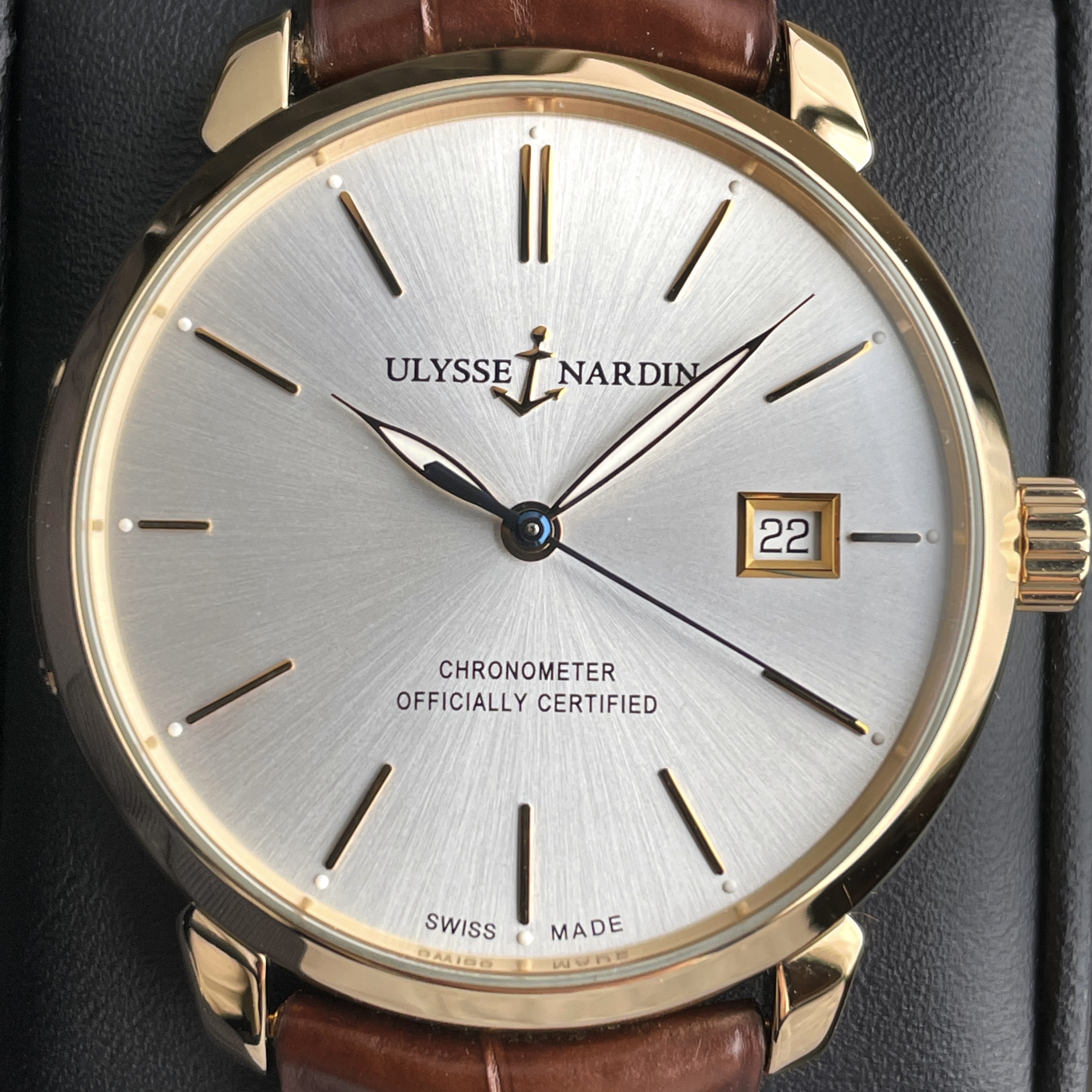 Ulysse Nardin San Marco Classico 18k Rose Gold Men s Watch Silver