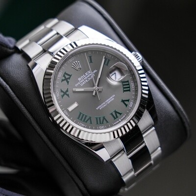 Rolex Datejust 41mm Wimbledon Dial 2021 Automatic Men's Watch Oyster Fluted Date