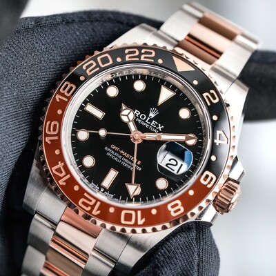 Rolex Rootbeer GMT-Master II Rose Gold Stainless Steel Watch