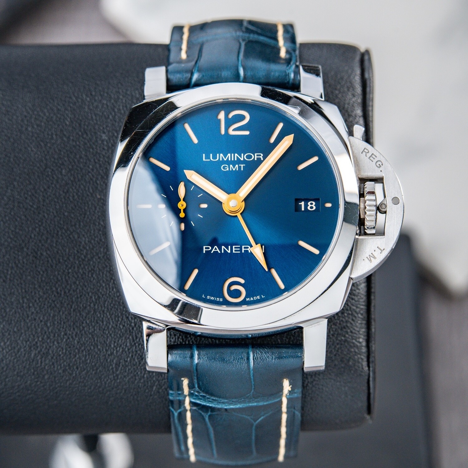 Panerai Luminor 1950 3 Days GMT RARE 42mm Blue Acciaio