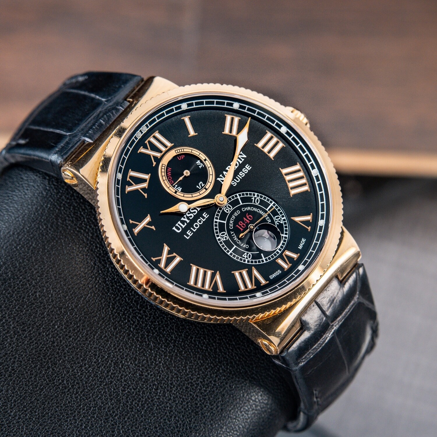 Ulysse Nardin Marine Chronometer 43mm Rose Gold Black Dial