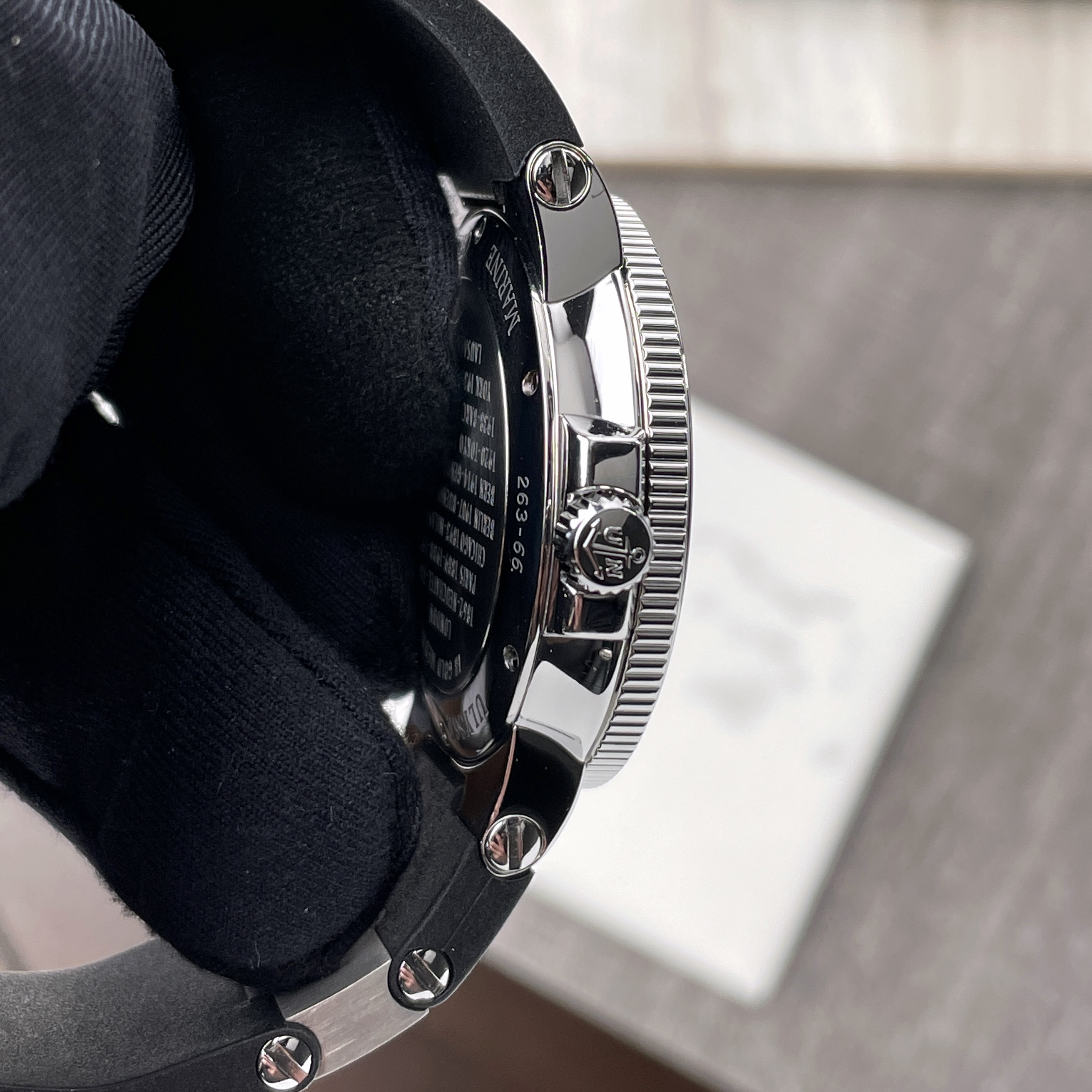 Ulysse Nardin Marine Chronometer 41mm Maxi Steel Black Dial Rubber