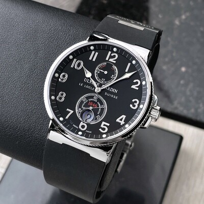 Ulysse Nardin Marine Chronometer 41mm Maxi Steel Black Dial Rubber