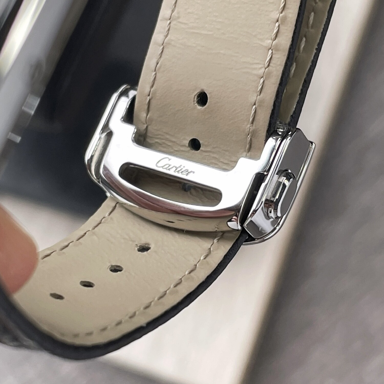 Cartier Tank Must XL Automatic Steel Black Leather Silver Dial 2022