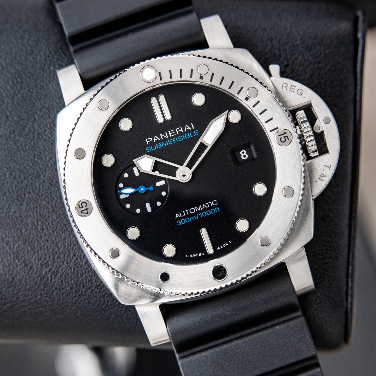 Panerai Submersible QuarantaQuattro Steel Diver Black Dial Automatic Pam1229