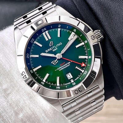 Breitling Chronomat GMT Automatic Green Dial Steel Bracelet 2022