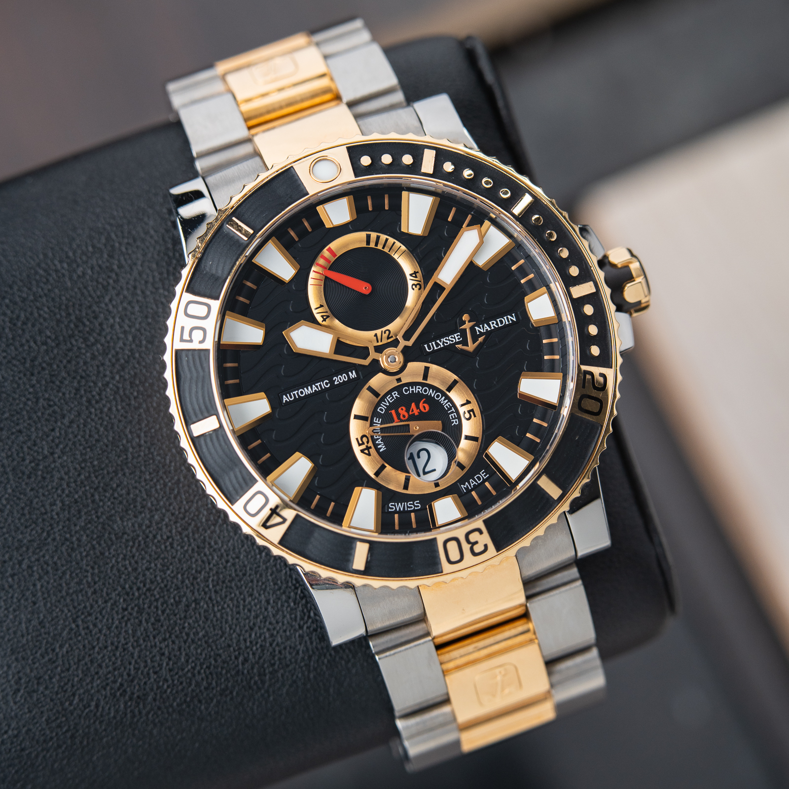 Ulysse Nardin Maxi Marine Diver RARE Titanium Rose Gold Bracelet 265-90