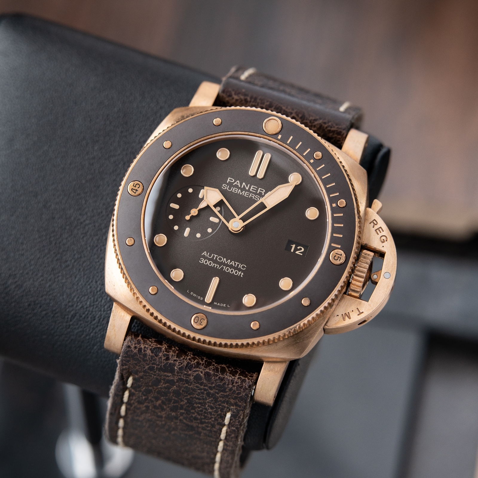 Panerai Luminor Submersible Bronzo Bronze Brown Ceramic Diver Pam968