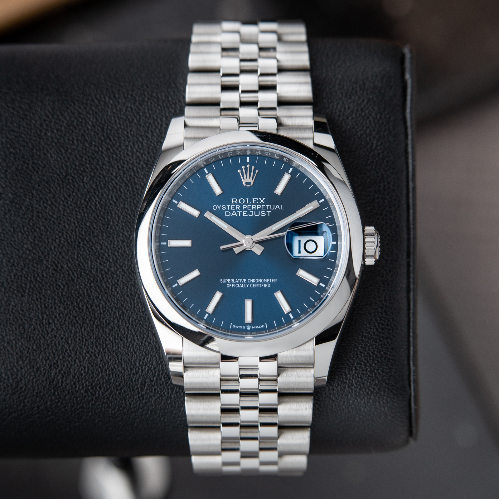 Rolex Datejust 36 Blue Sticks Dial 2021 Jubilee Smooth Bezel Steel