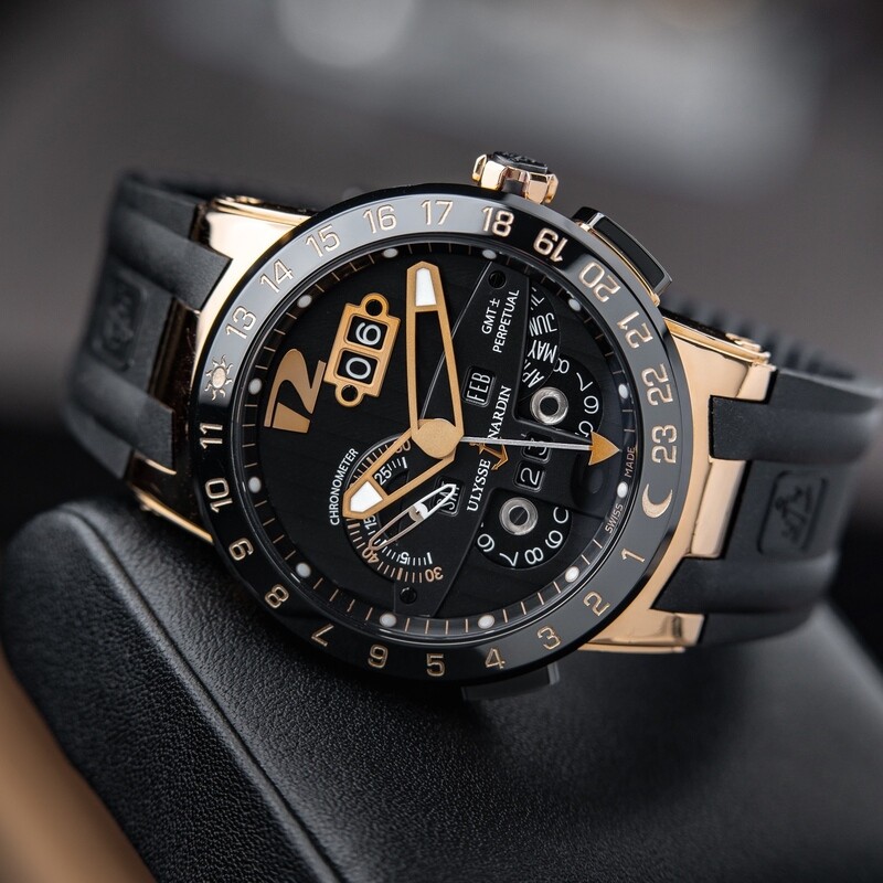 Ulysse Nardin El Toro / Black Toro Perpetual Calendar GMT Rose Gold Rubber