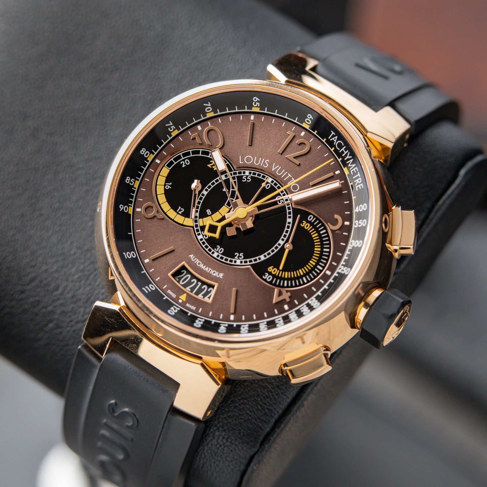 tambour automatic chronograph watch