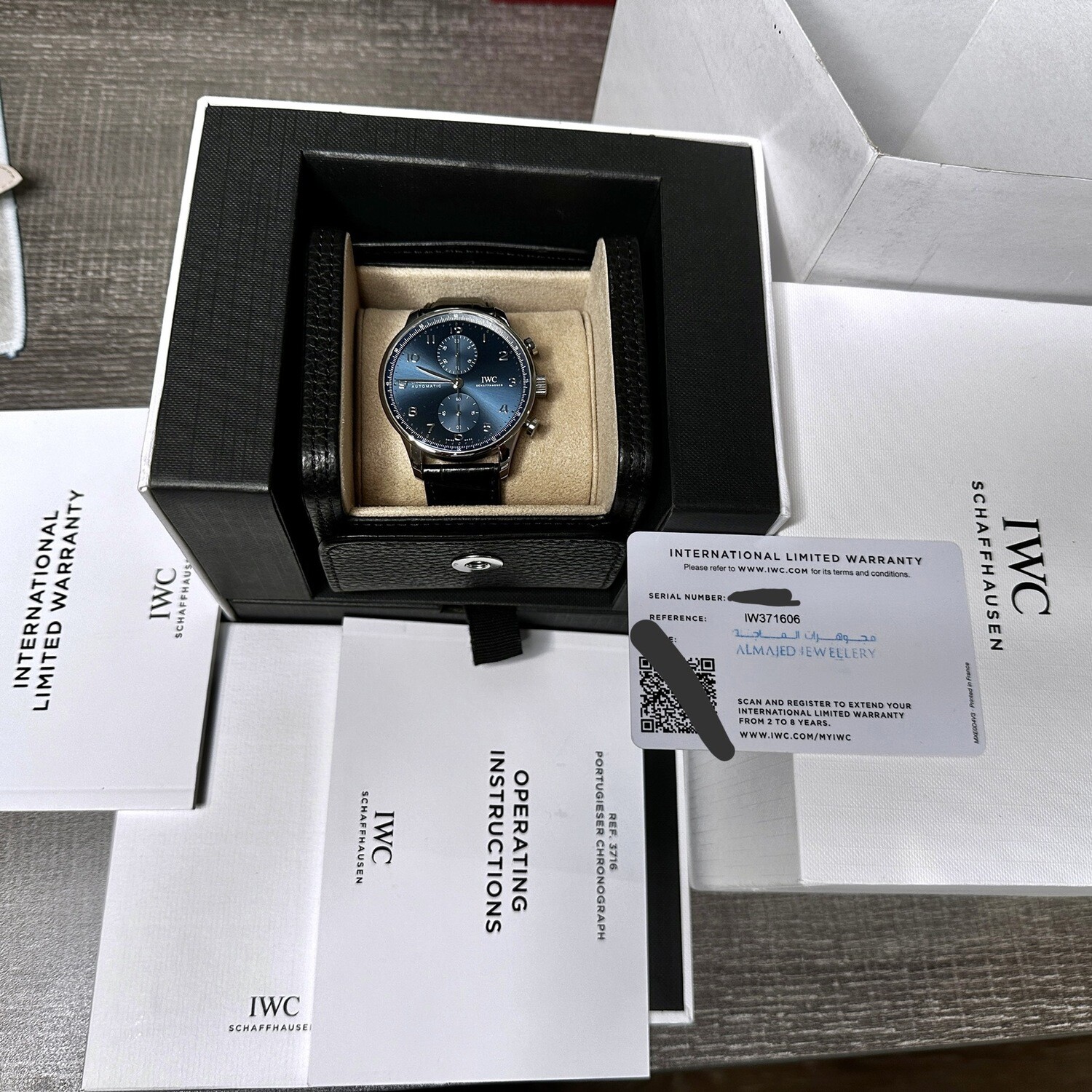 IWC Portuguese Chronograph Portugieser MINT Blue Dial Automatic Steel