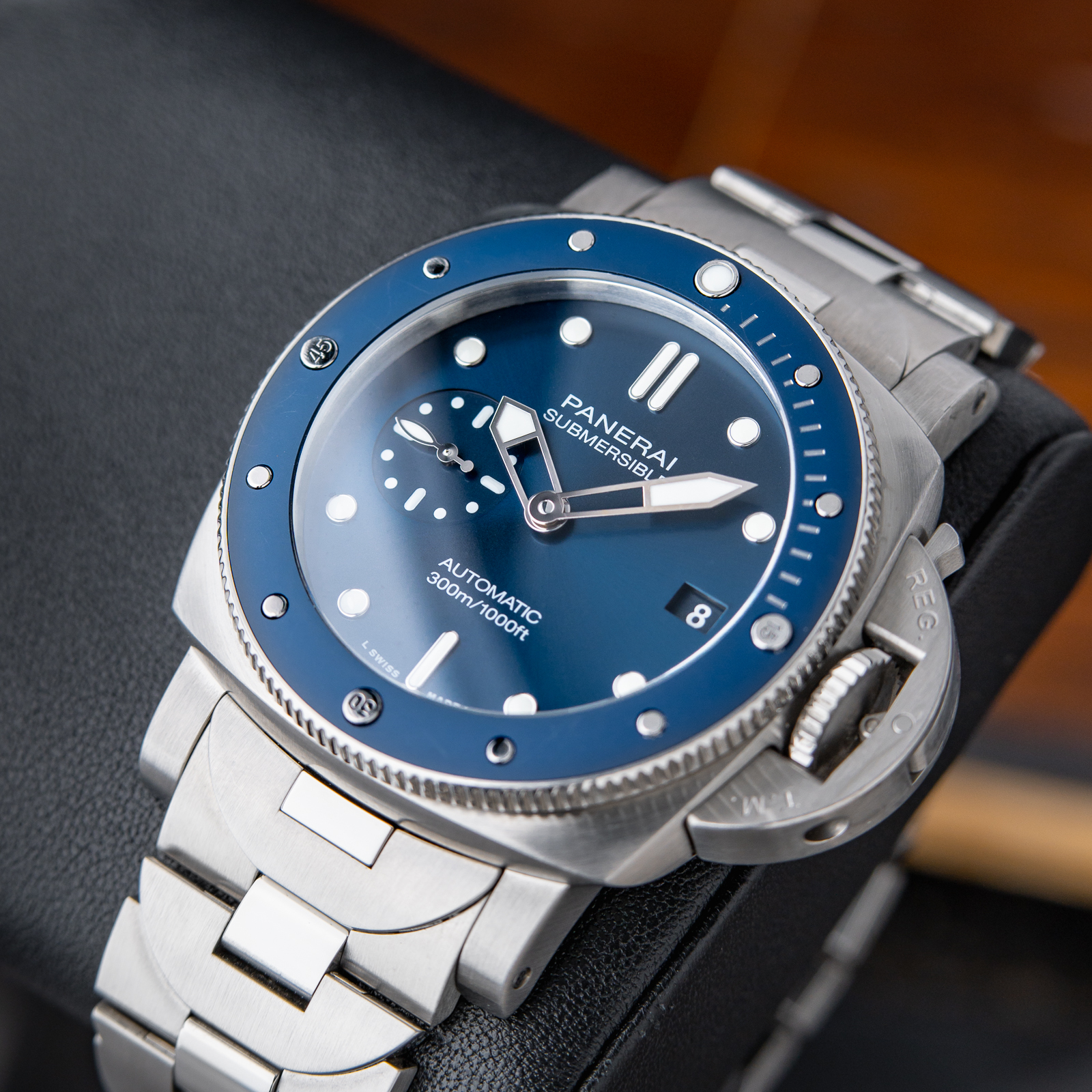 Panerai Luminor Submersible Blu Notte Blue Ceramic Steel Dive Pam1068