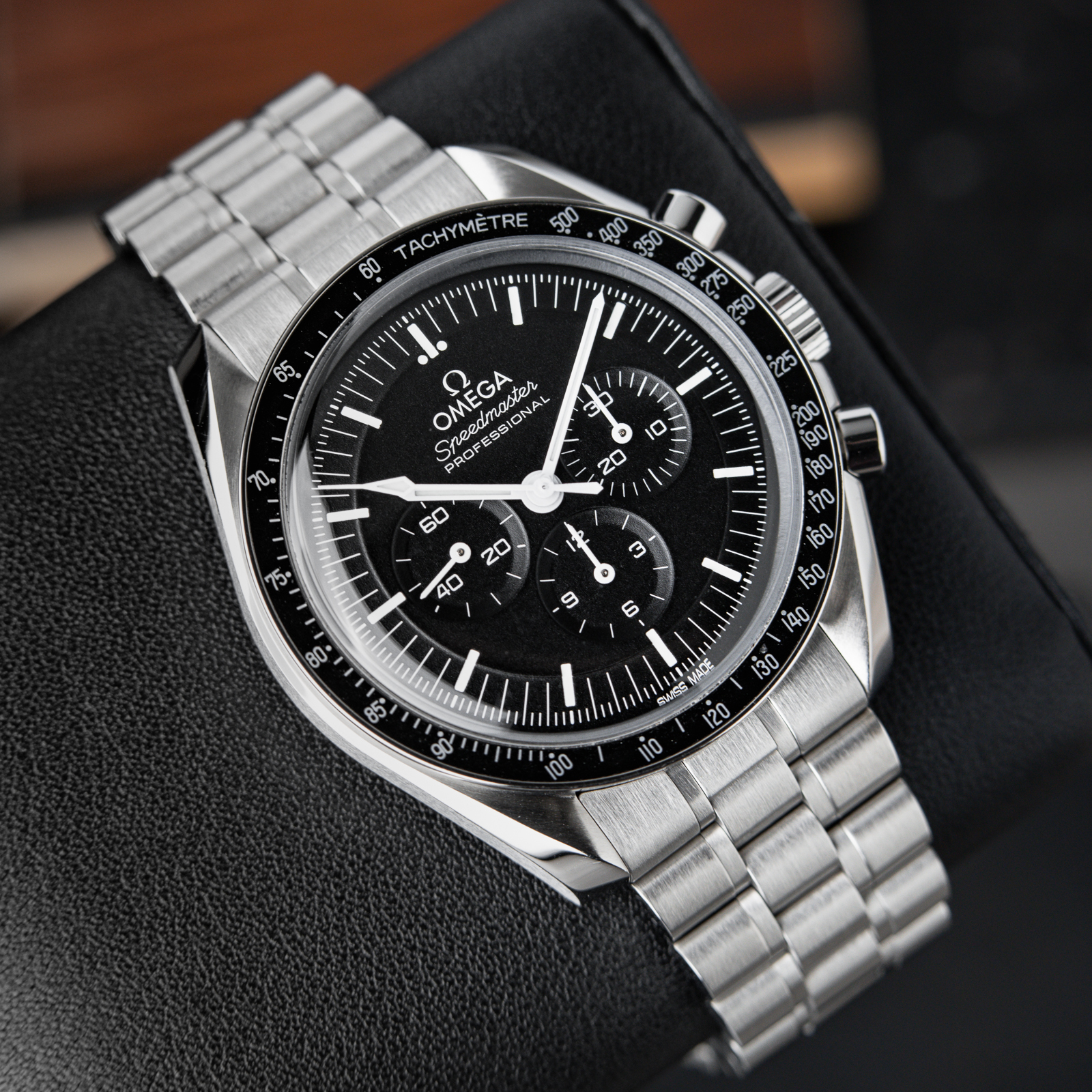 Omega Speedmaster Professional Moonwatch 3861 Hesalite 2023 Black  Chronograph Set