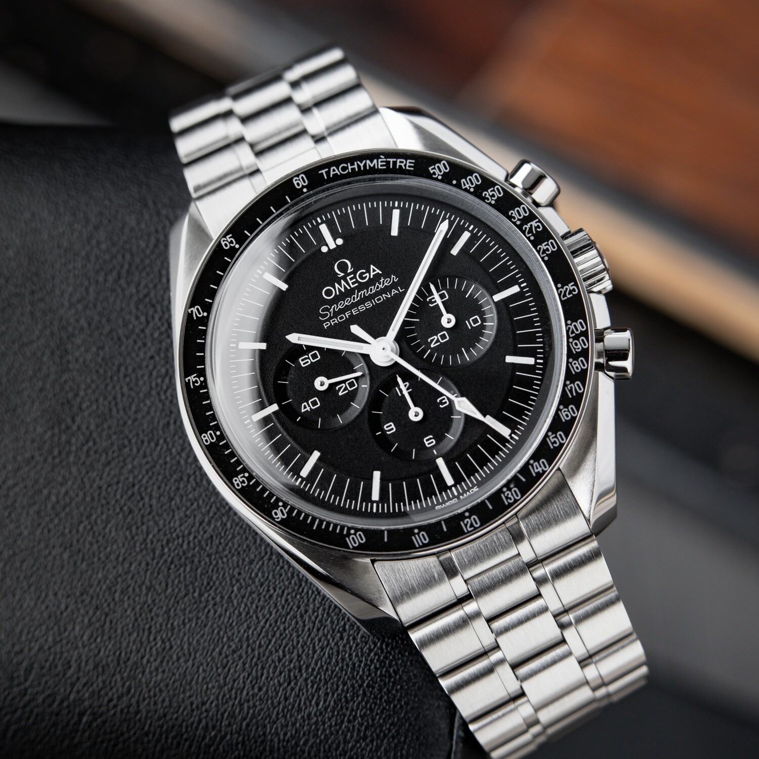 Omega Speedmaster Professional Moonwatch 3861 Hesalite 2023 Black Chronograph Set