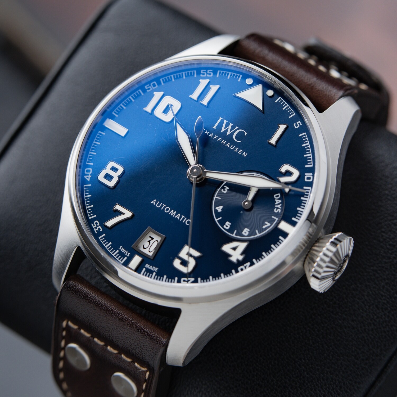 IWC Big Pilot's Watch Edition Le Petit Prince Crown Blue Steel 7 Day
