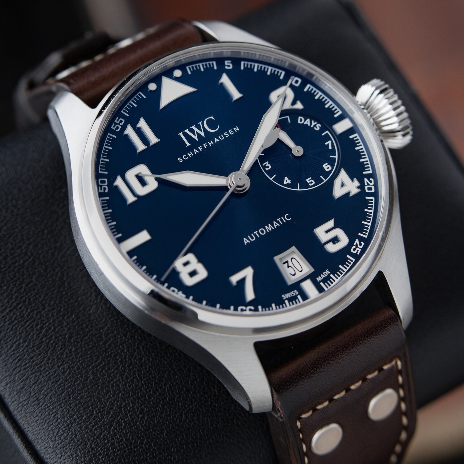 IWC Big Pilot's Watch Edition Le Petit Prince Crown Blue Steel 7 Day