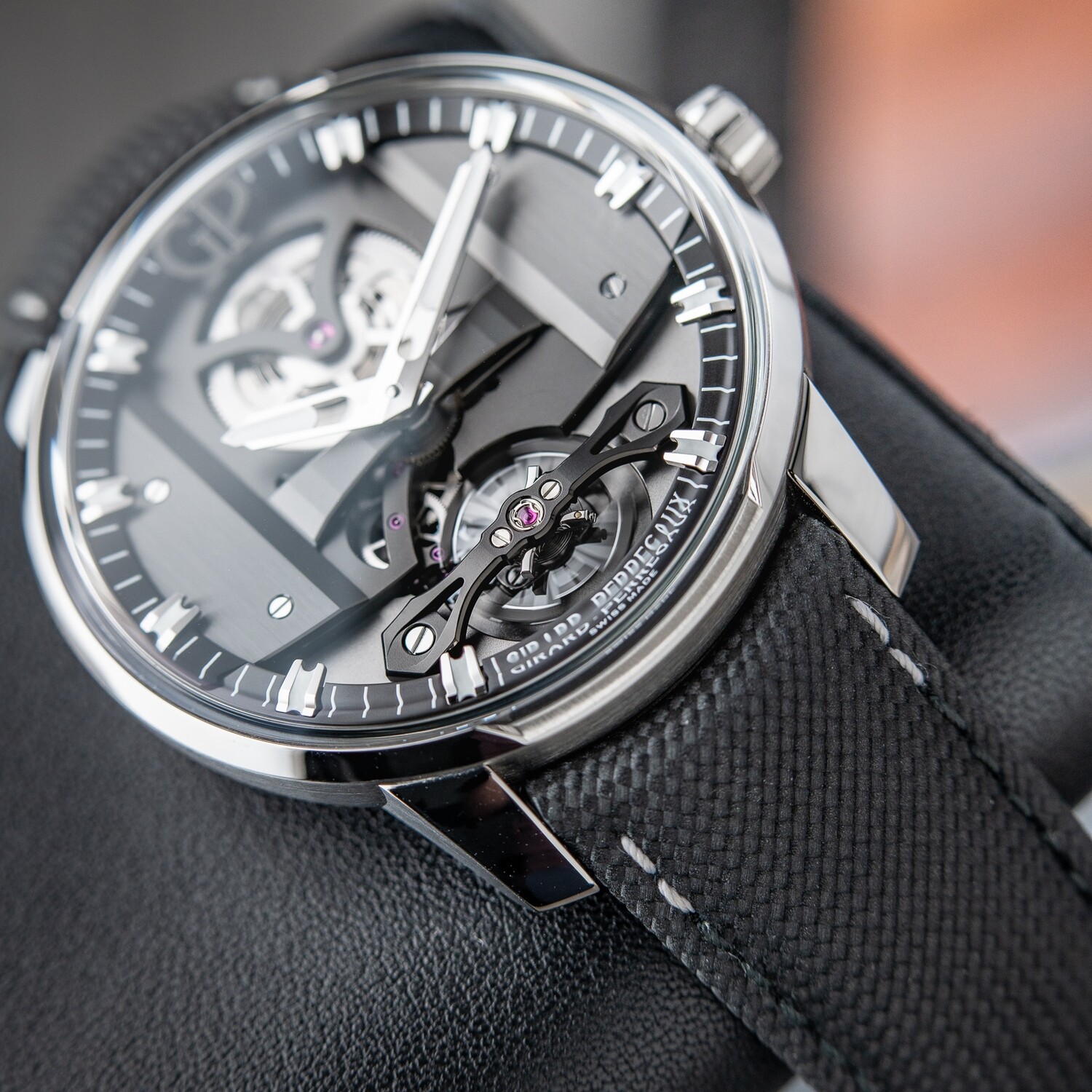 Girard Perregaux Free Bridge Openworked Grey Steel Automatic