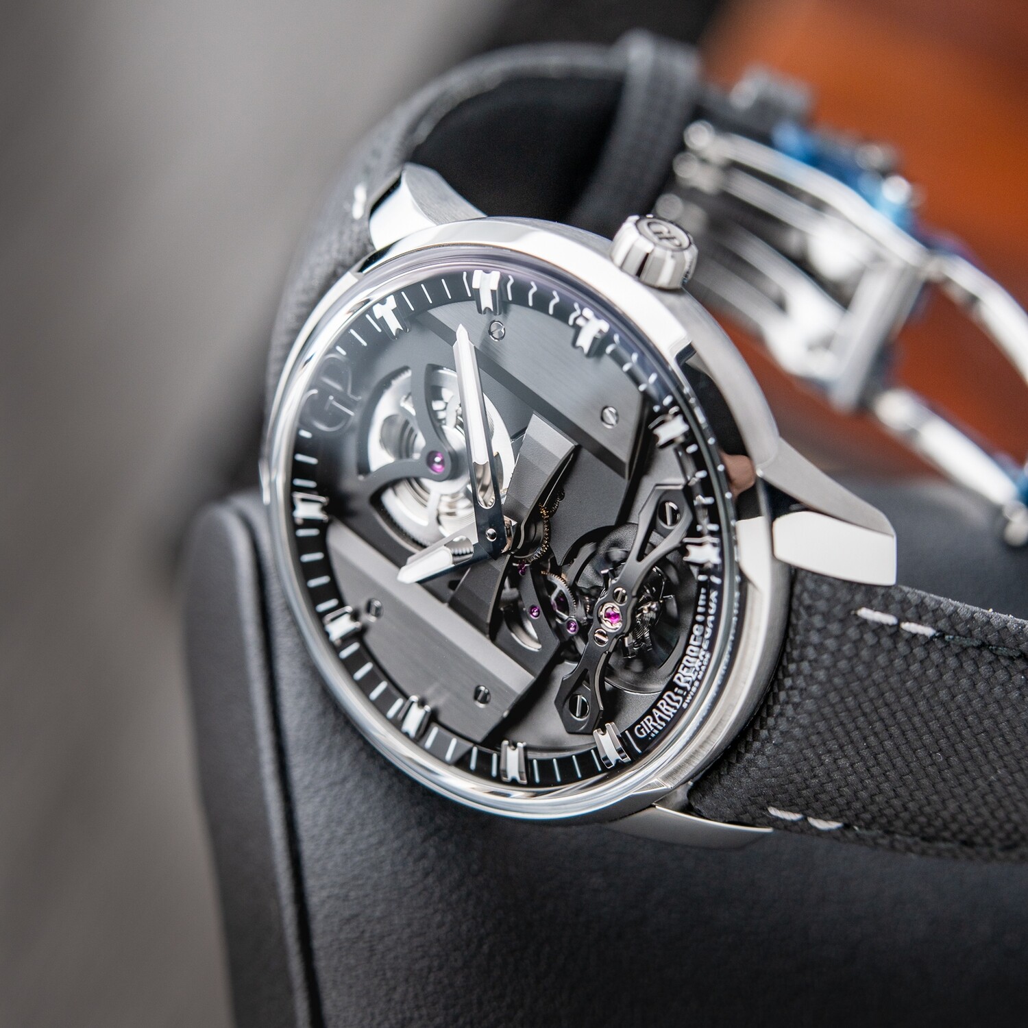 Girard Perregaux Free Bridge Openworked Grey Steel Automatic