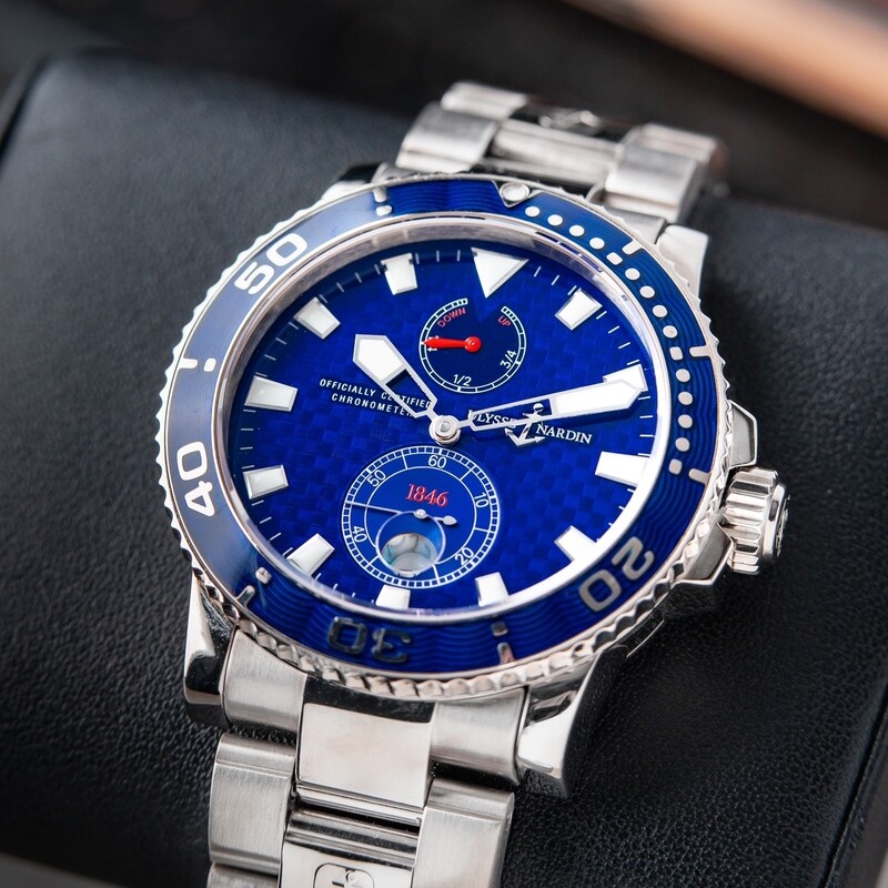 Ulysse Nardin Maxi Marine Diver RARE White Gold Blue Enamel Limited