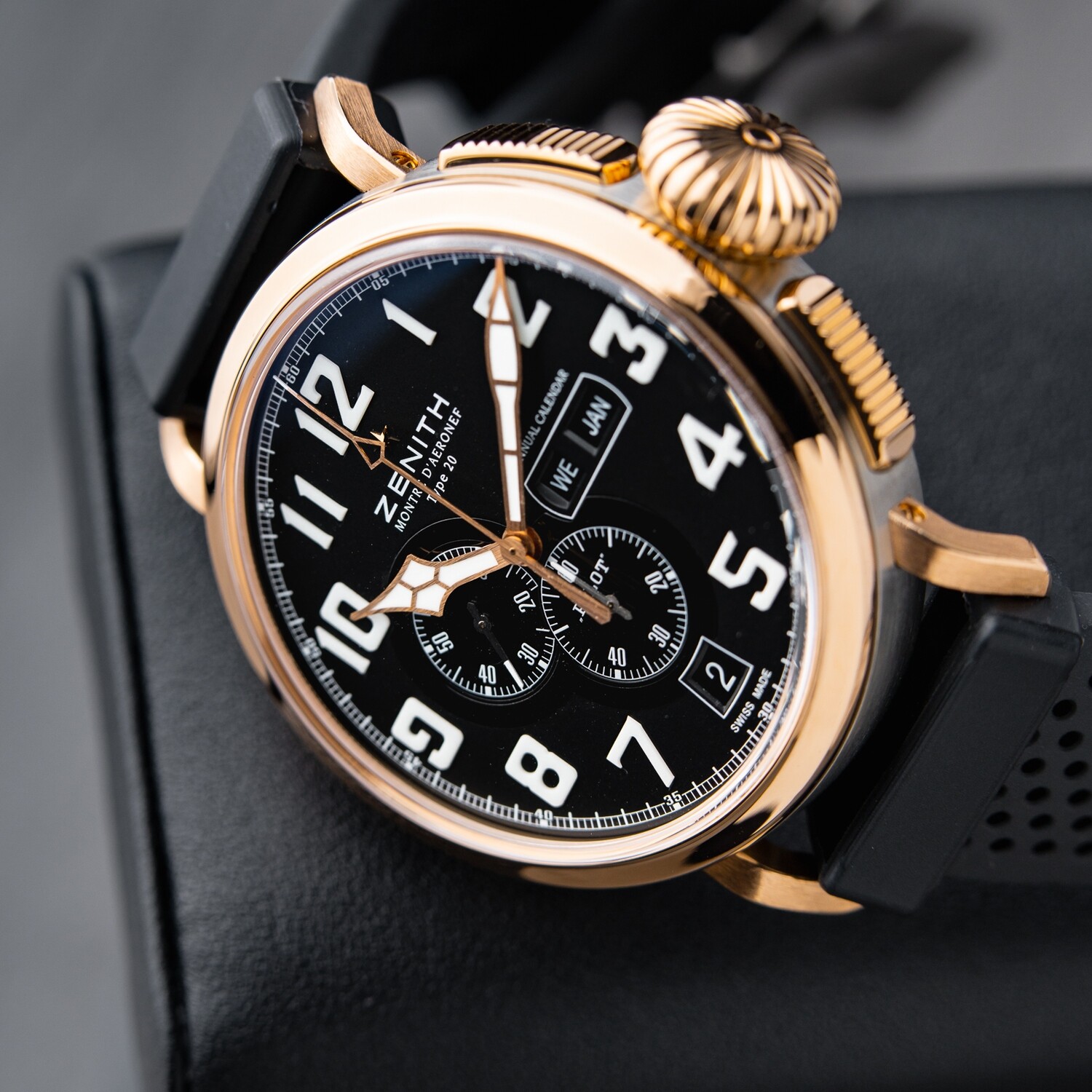 Zenith Pilot Type 20 Annual Calendar D'Aeronef Rose Gold Titanium