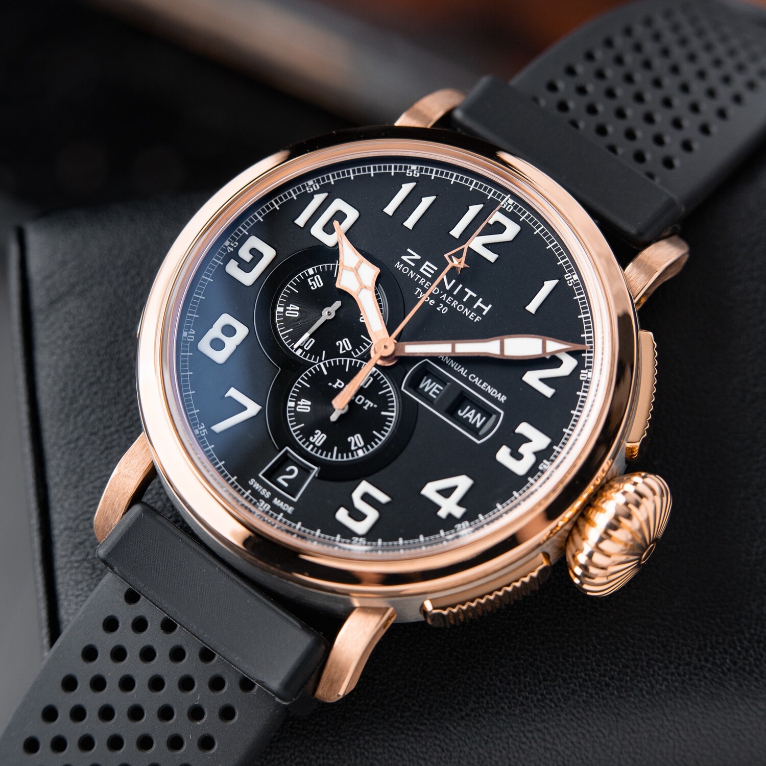 Zenith Pilot Type 20 Annual Calendar D'Aeronef Rose Gold Titanium