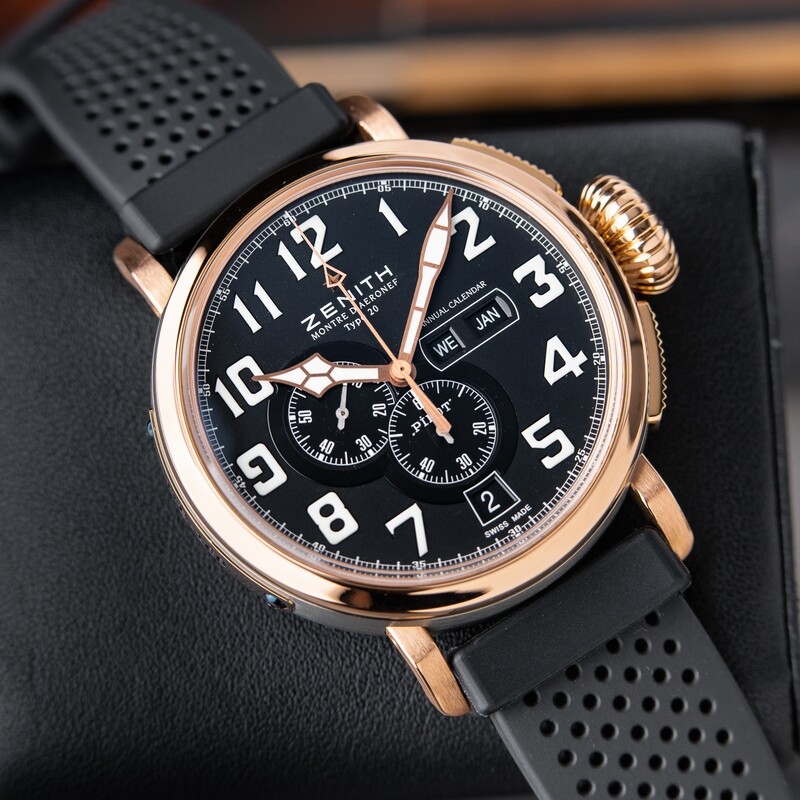 Zenith Pilot Type 20 Annual Calendar D'Aeronef Rose Gold Titanium Auto Chronograph
